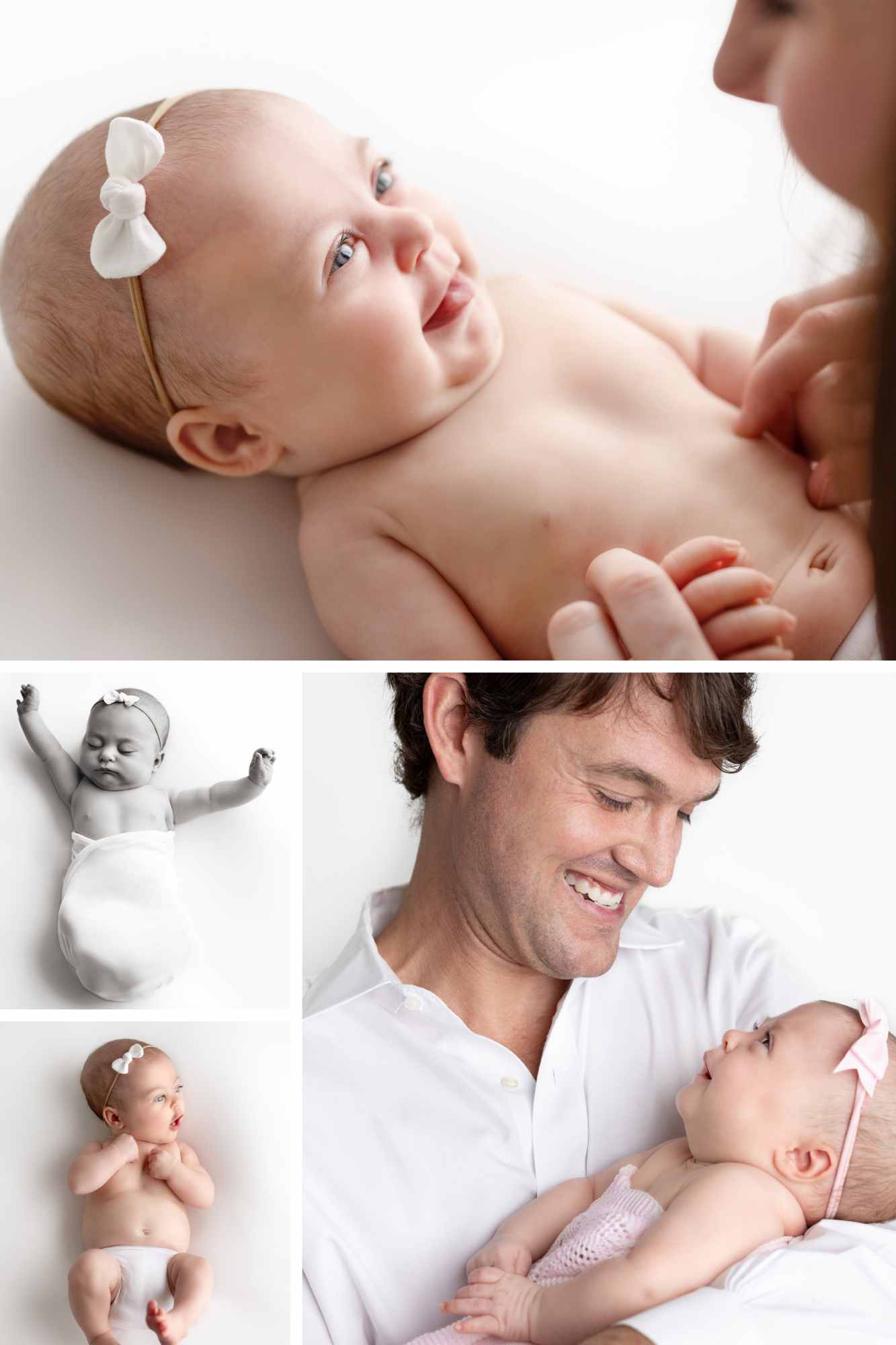 Newborn baby girl photo collage